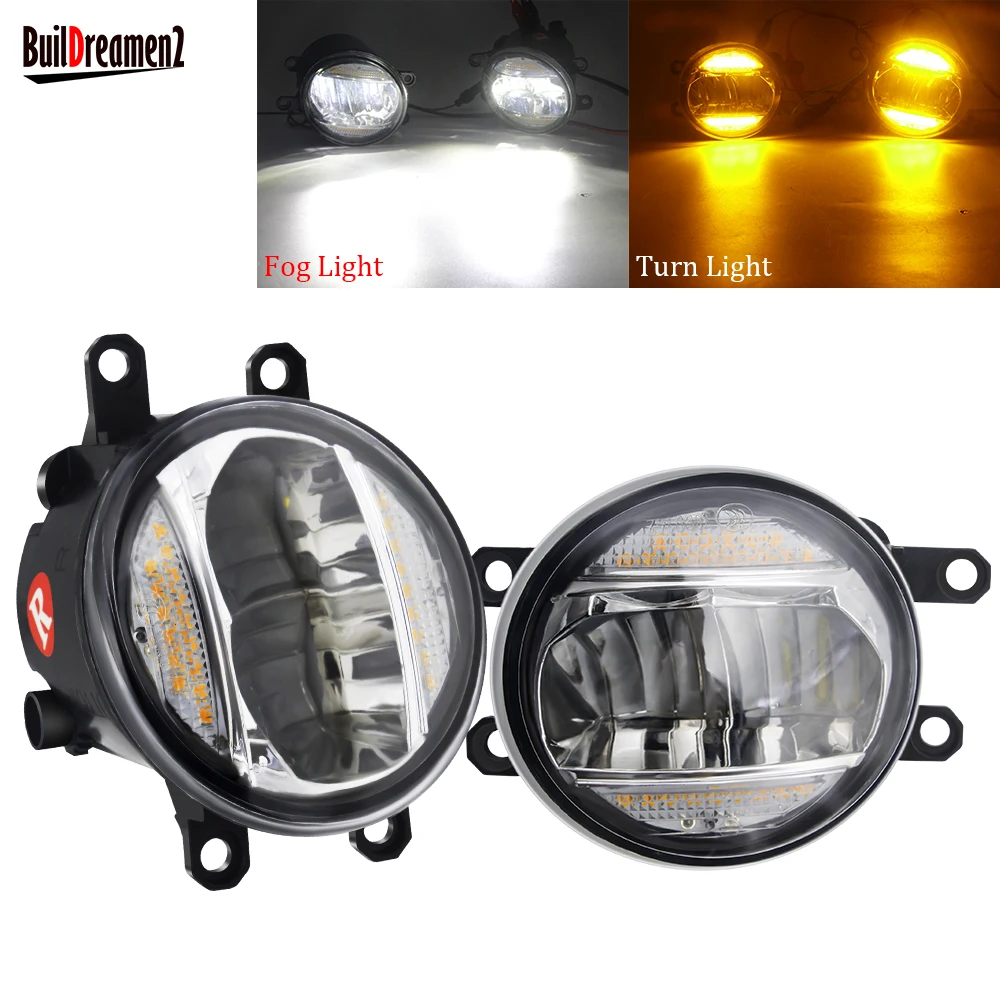 Auto LED Fendinebbia + Indicatore di direzione Lampada 30W 3000LM Bianco Ambra Per Toyota Corolla Camry Tacoma Tundra Prius Sienna Avalon Estima