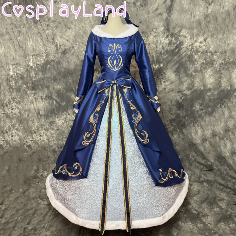 

Princess Ariel Cosplay Costume Halloween Christmas Fancy Dress Mermaid Women Dress Custom Made Ball Gown Suit Blue Party Dress