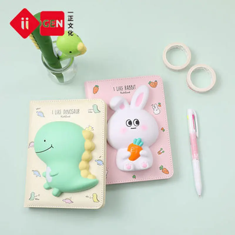 Simple Kawaii Reduced Pressure Journal Diary PU Leather Notebook Decompression Vent Schedule Planner Office Stationery