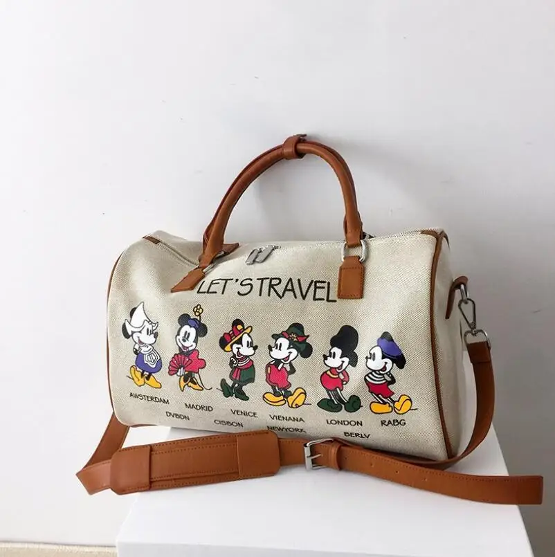 Disney Mickey cartoon torebka brezentowa Minnie damska męska torba o dużej pojemności na ramię