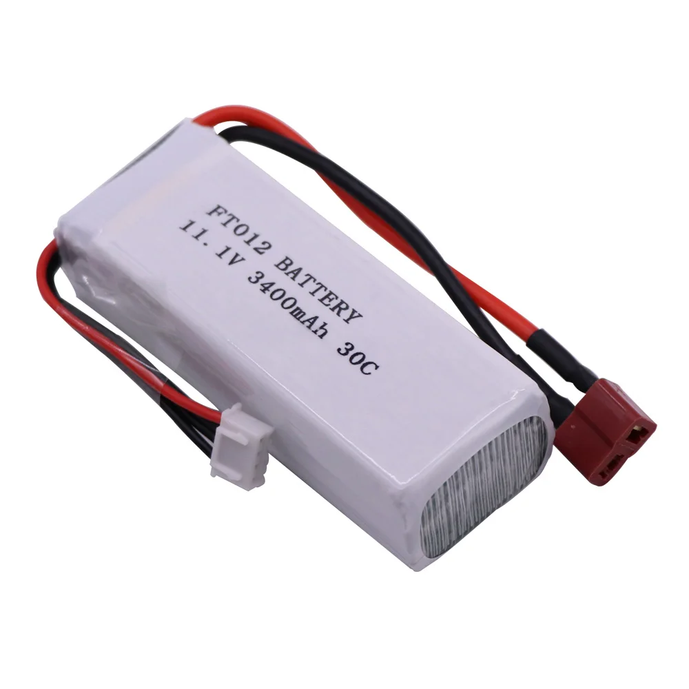 11.1V high capacity Lipo Battery For FT012 Huanqi 734 RC boat RC Helicopter toys accessories 11.1V 3400mah T Plug battery 30C 3S