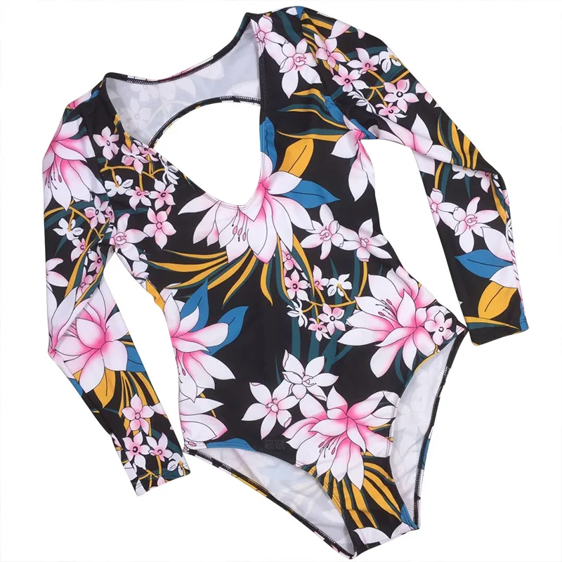 Women\'s Sexy Long Sleeve Bikini, Backless Swimsuit, Surfing Beachwear, Summer Swimwear, One Piece Bodysuit