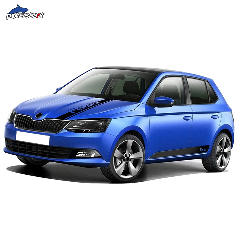 3 Pcs Racing Sport Door Side Stripes Skirt Sticker Car Hood Decal For Skoda Fabia MK3 MK4 2015-On 2021 Accessories