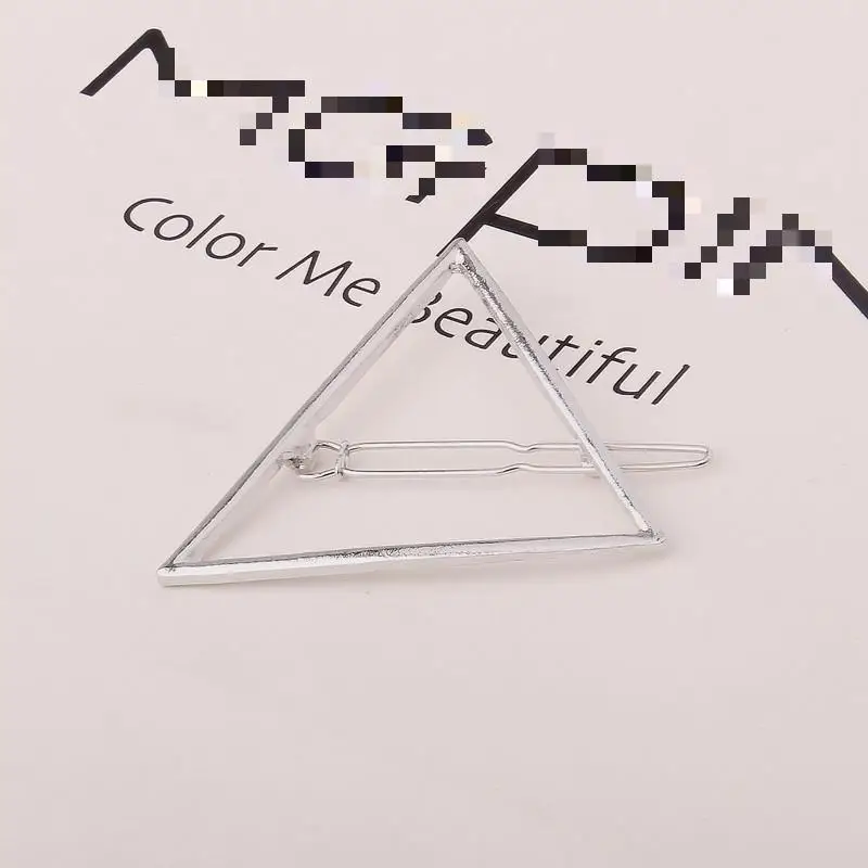 New Big Card Exaggerated Girl Triangle Moon Hairpin Clip Hair Accessories Jewelry Hair Clips Geometric Shape Side Clip Headwear