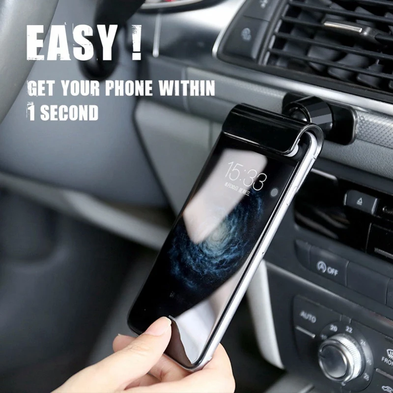 2020 New Gravity Clip Car Phone Holder For iPhone 12 Max 11 Pro SE 2020 XR 8 360 Rotatable Car Bracket Dashboard GPS Phone Stand