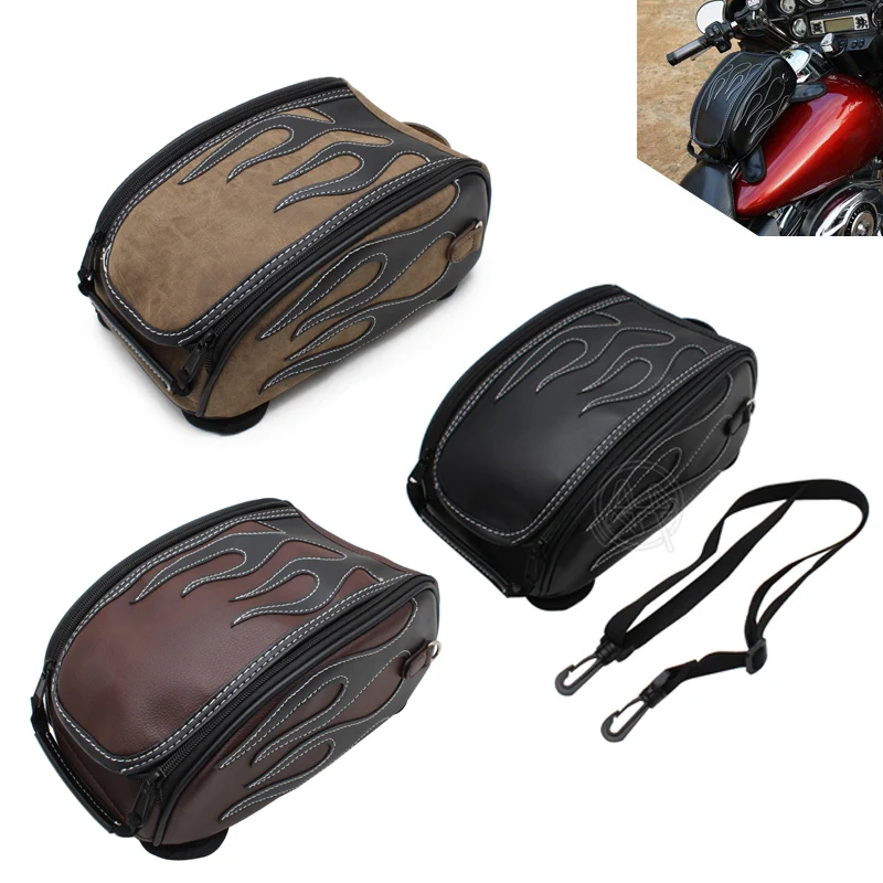 Motorcycle Tank Bag Water Resistant with Super Strong Magnetic Gas Oil Fuel Tank Bag for Honda Yamaha Suzuki Kawasaki Harley