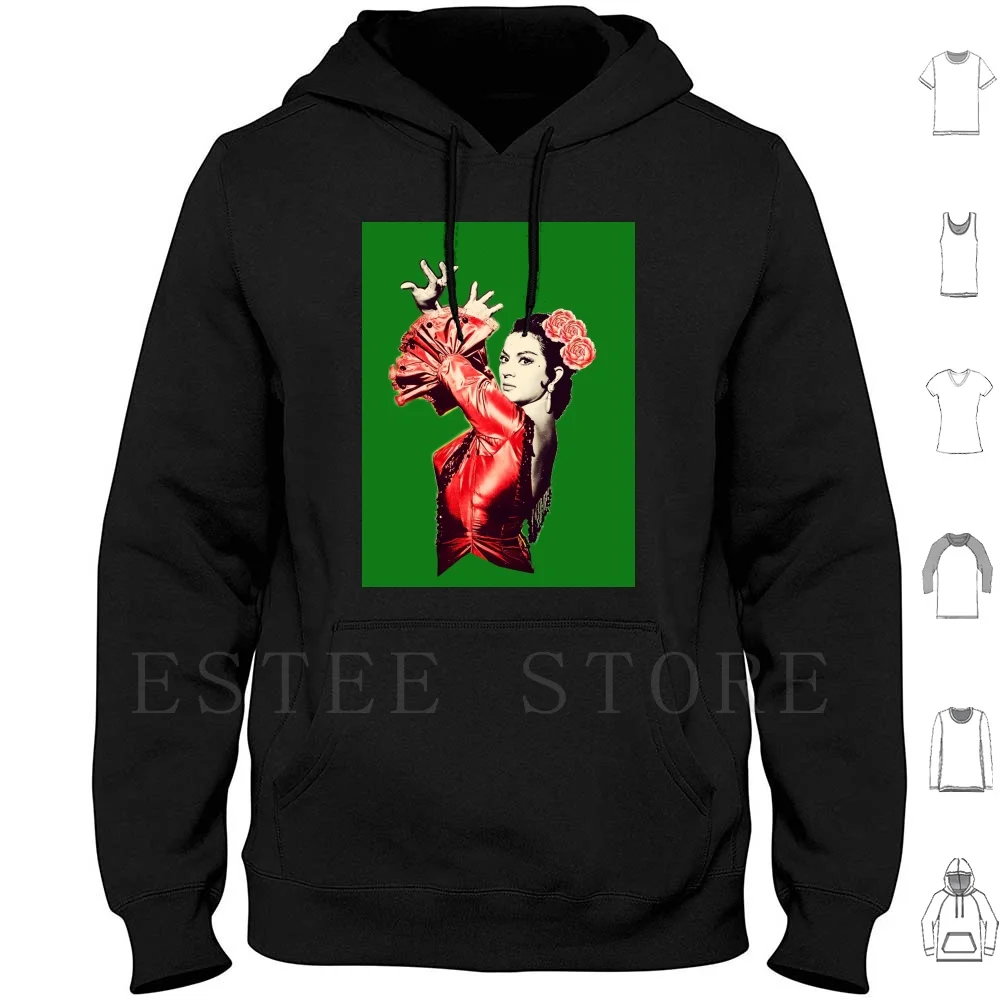 Lola Flowers Green Background Hoodies Lola Flores Couplet The Pharaoh Spain Spanish Song Typical Spanish Cane