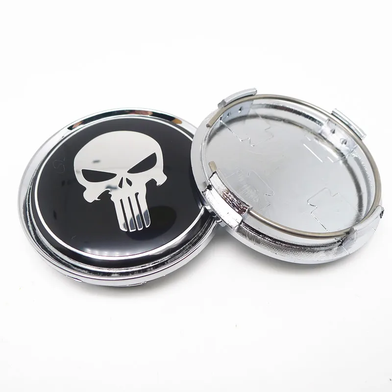 4Pcs 63mm Skull Car Wheel Center Hub Emblem Badge Cap Covers Auto Styling Accessories