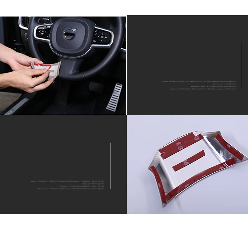 for Volvo S90 XC90 steering wheel decorative frame xc60 v90 special ABS plating interior stickers s60 v60 2020 Car accessories