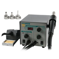 Original QUICK 706W+ 2 In 1 SMD Rework Station Soldering Station 570W Digital Display Hot Air Gun Lead-free Solder Iron