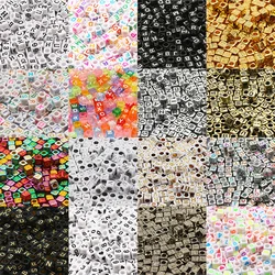 100/500pcs Mixed Letter Acrylic Beads Russia Alphabet Round Square Cube Number Beads For Jewelry Making Diy Bracelet