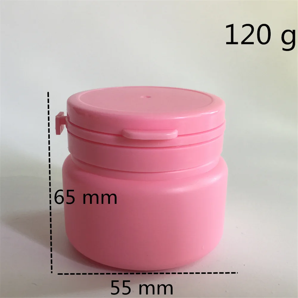 50pcs 120 ml pink blue Plastic can Pill candy packaging container sugar bowl Anti-breaking safety lid