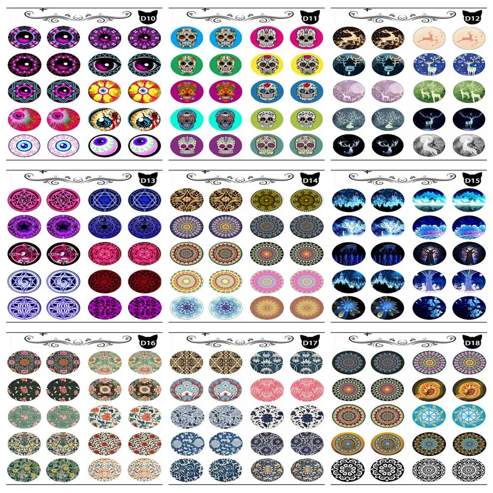 New 10 Pairs/set DIYEyechips Pattern Blyth Dolls Eye chips paper Pattern Rainbow Shinning Color for 1:6 Dolls Eye DIY Tools