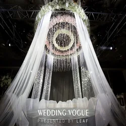 48cm *5*10*15m transparent crystal organza tulle roll fabric for hanging wedding party home decoration new year decoration
