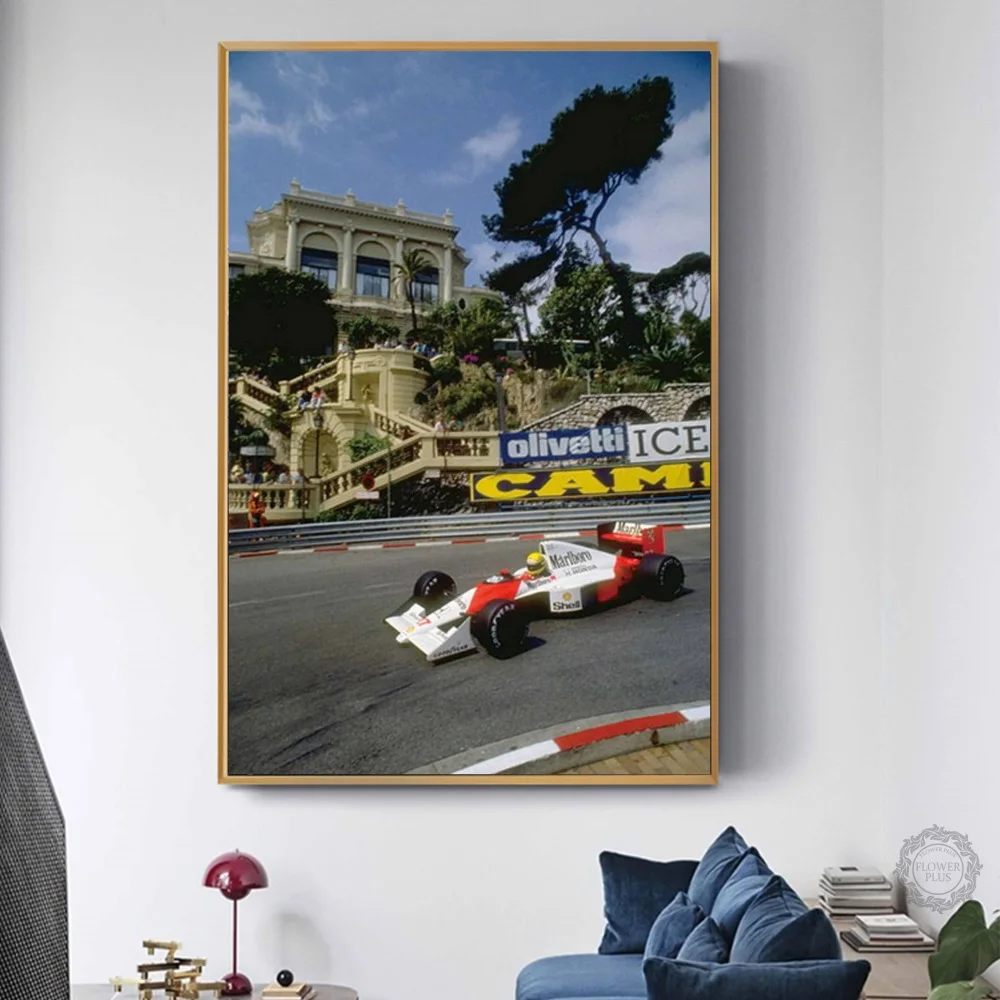 Posters and Prints Ayrton Senna Da Silva F1 Racer Champion Art Poster Wall Picture Canvas Painting for Living Room Home Decor