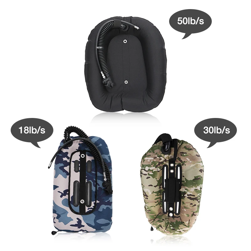 18lbs/30lbs/50lbs Scuba Diving Donut Wing Single Tank Snorkeling Tech Cylinder Freediving BCD Buoyancy Compensator Safety Equip