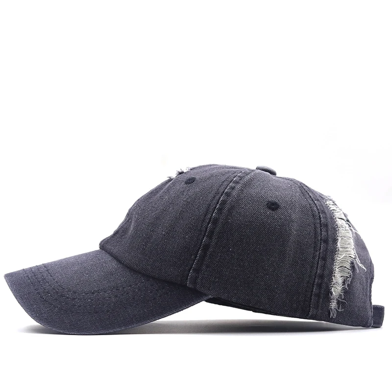 Men Women Baseball Caps Ripped Destroyed Hole Denim Cotton Hats Youth Cool Hip hop Snapback Sun Cap Autumn Street Men's Hat