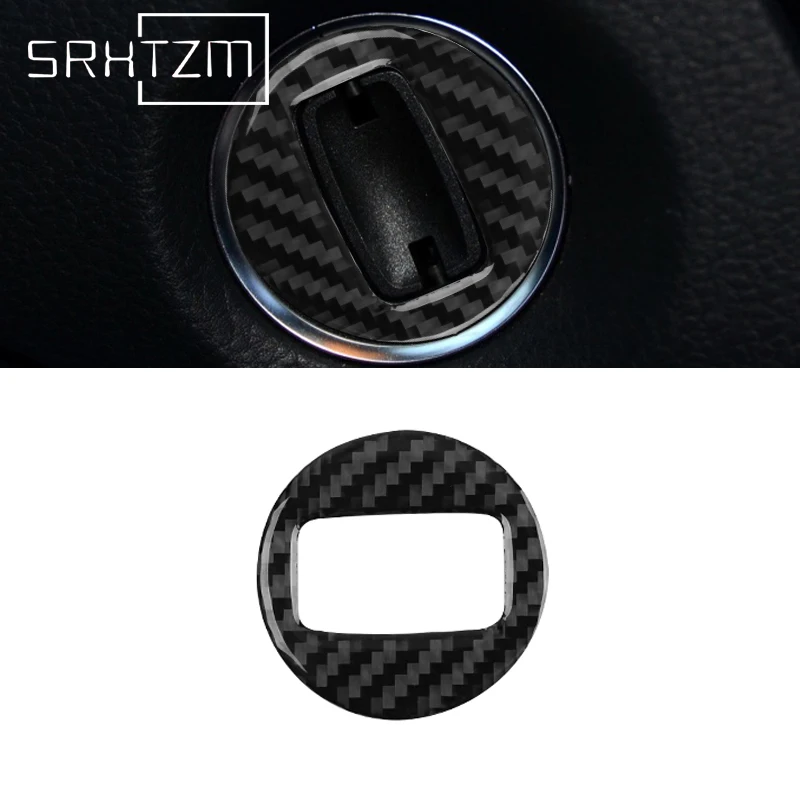 Carbon Fiber Interior Car-Styling Ignition Switch Key Hole Ring Sticker Cover Trim For Volkswagen Touareg 2011-2018