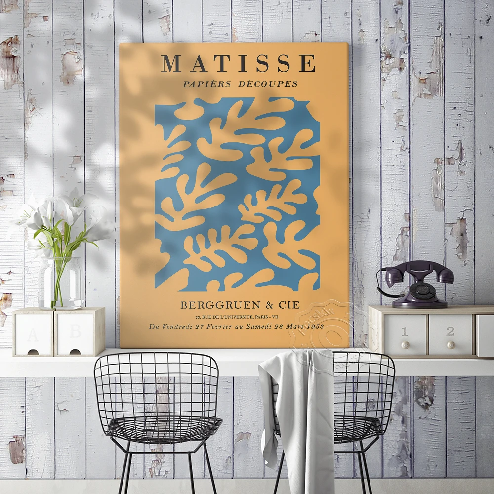 Henri Matisse Exhibition Exhibition Poster, Henri Leaf Print Art, Matisse the Cut-Outs Poster, Papiers Decoupes, Berggruen & Cie