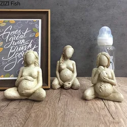 Kobieta w ciąży Retro charakter żywice statua dekoracja biurka kobiety w ciąży rzeźba ozdoby biurko Decor figurka statuetka