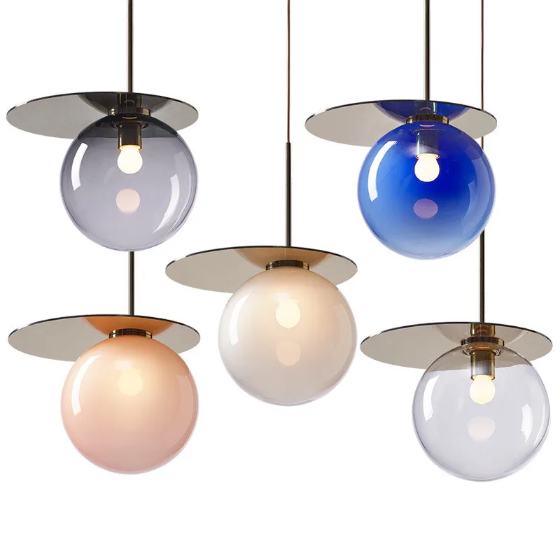 

Nordic Creative Pendent Lights Colored Glass Bubble Lamp For Restaurant Living Room Bedroom Modern Indoor Contracted Luminaire