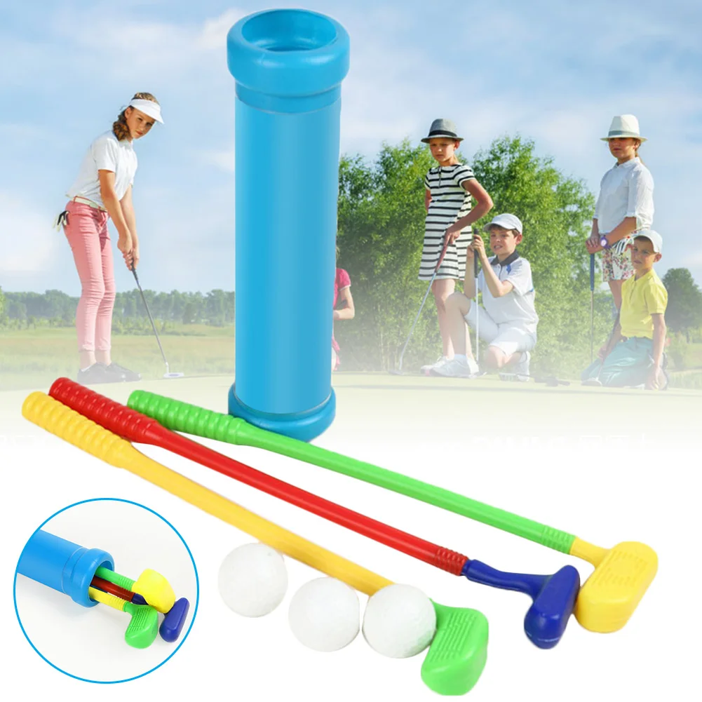 Kid Golf Plastic Golf Clubs Balls Indoor Outdoor Leisure Sports Set  Equipment Children Outdoor Games Plastic Mini Golf Club Set