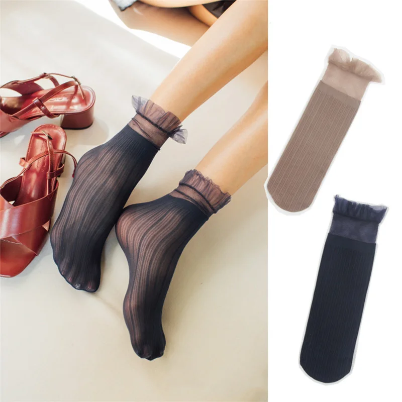 Woman Socks 1 Pair Spring New Fashion Socks Solid Color Women Soft Cute Long Socks For Women Mesh Thin Socks High Quality