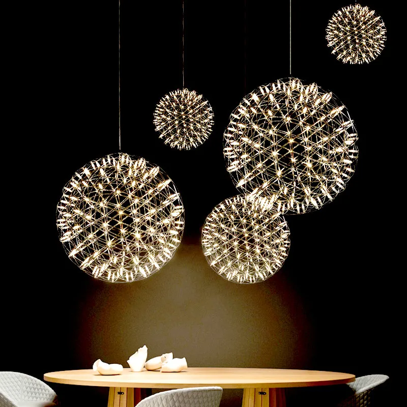 

Modern globe chandelier Firework stainless steel chandelier Bedroom Living room Kitchen Shop Ball Golden Sliver Chandelier Light