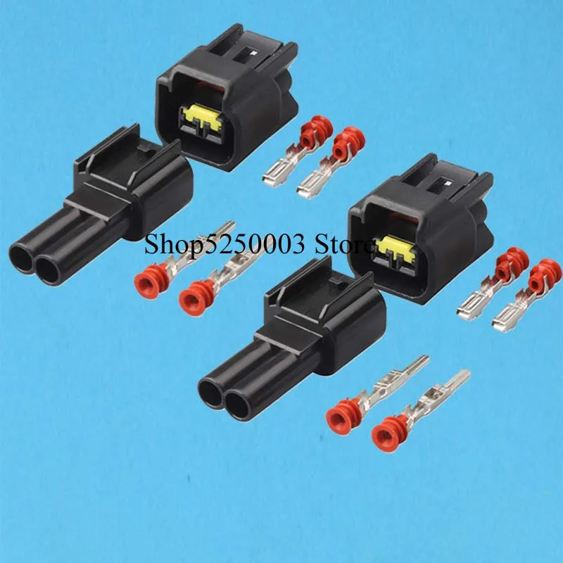 5 Sets  FW-C-2F-B FW-C-2M-B 2 Pin Ignition Coil Wire Harness Female And Male Waterproof Auto Connector forFord Focus