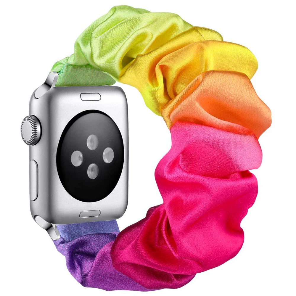 Strap For Apple watch band 40mm 44mm 42mm 38mm 42mm Elastic Nylon bracelet Scrunchie Solo Loop correa iWatch series 6 se 5 4 3