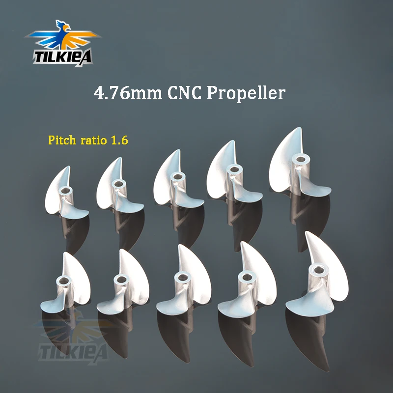 CNC 4.76mm 3/16'' Alloy Propeller 2 blades Screw Left/Right D42/43/45/46/47/48/50/52/54/56/58/60mm For Rc Racing Boat