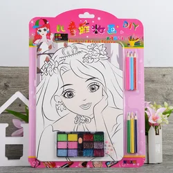 Ensemble de jouets de dessin de graffiti de princesse faits à la main pour les filles, jouet de peinture de maquillage de sécurité, cadeau créatif de bricolage, enfants