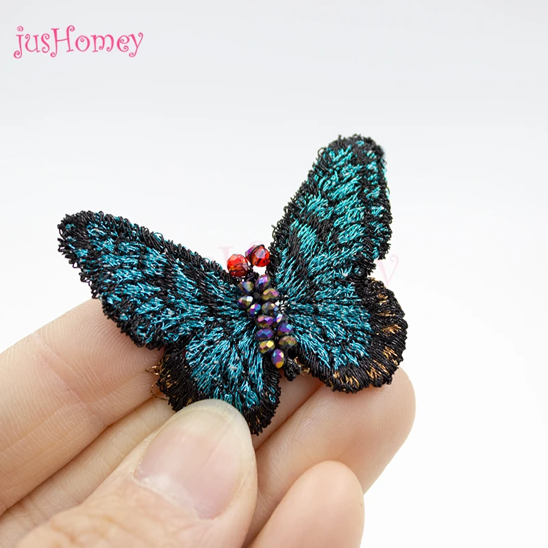 20pcs Stylish Beaded Embroidery Monarch Butterflies Handmade Butterflies For DIY Jewelry Making