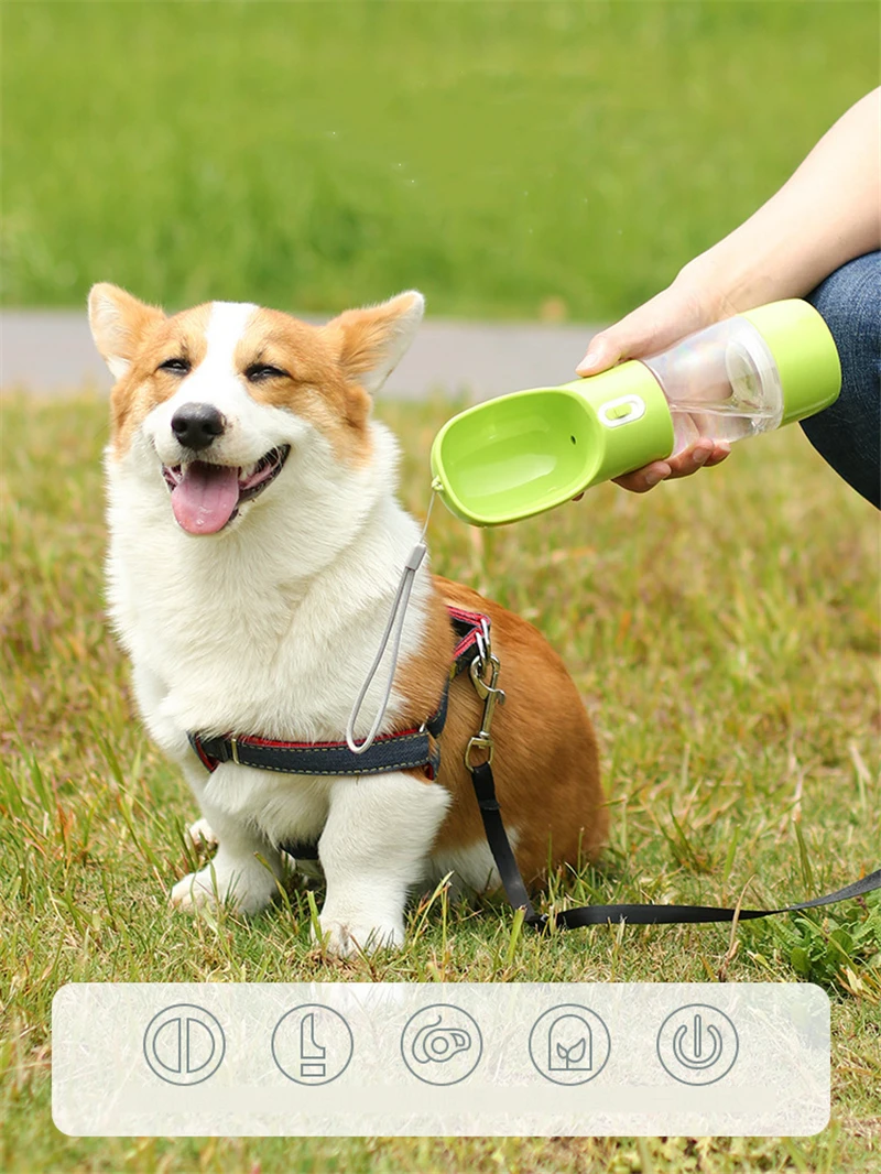 

Portable Dog Water Food Printed Bottle Outdoor Travel Drinking Bowl Grade Leak Proof Lightweight Cup For Small Medium Large Pet