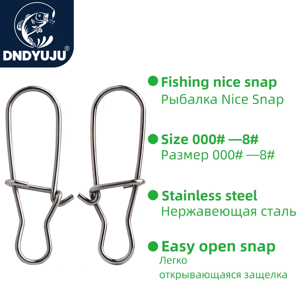 DNDYUJU 100 teile/los Schnelle Clip Lock Angeln Stecker Edelstahl Sicherheitsnadel Wirbel Angelgerät Werkzeug für Lockt Angelhaken