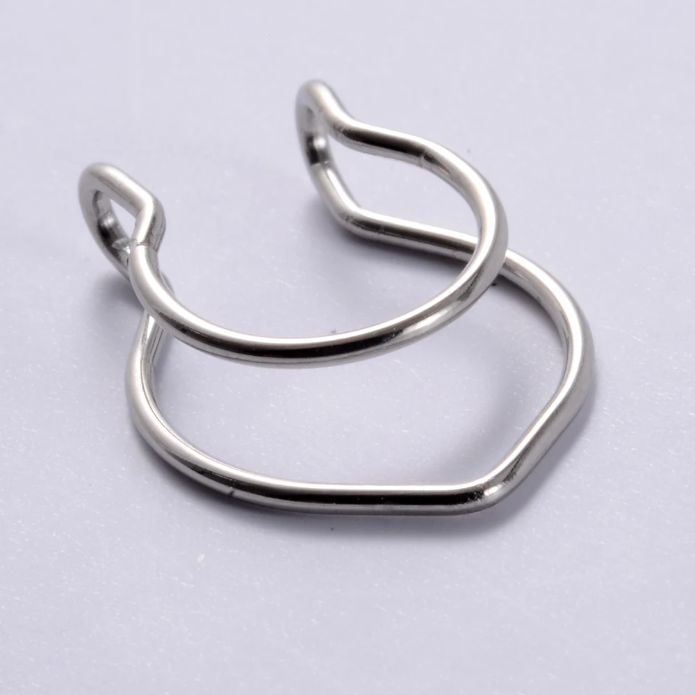 1Pcs Stainless Steel Fake Nose Ring Hoop Septum Rings Clip Lip Ring Earrings Ear Studs Helix Lobe Tragus Cartilage Piercing Body