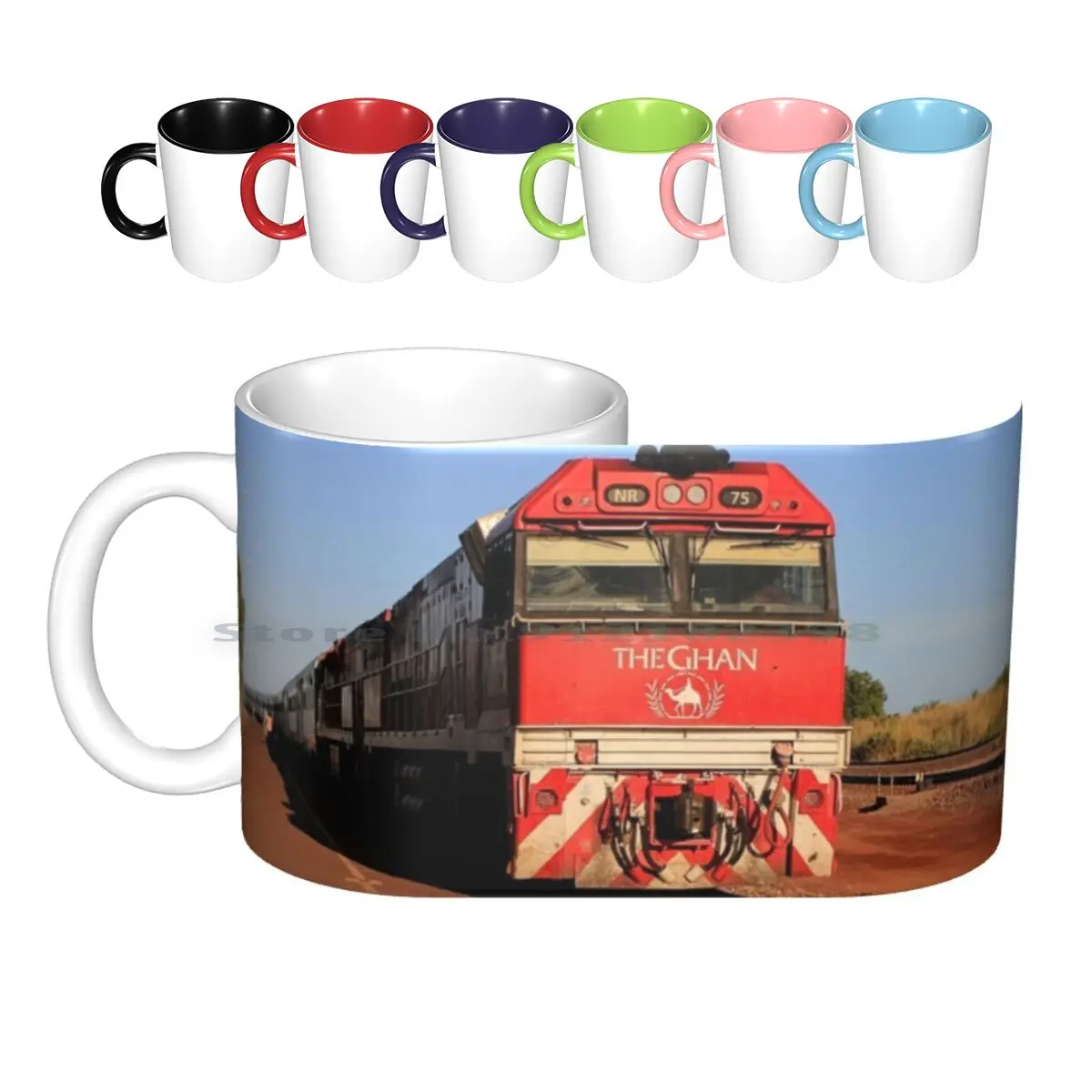 The Ghan Train Locomotive , Darwin Ceramic Mugs Coffee Cups Milk Tea Mug Australia Darwin Engine Ghan Loco Locomotive Northern