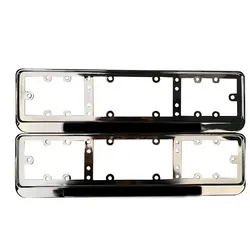 2pcs For EU Car License Plate Frame metal Car License Plate Frame Number plate Holder