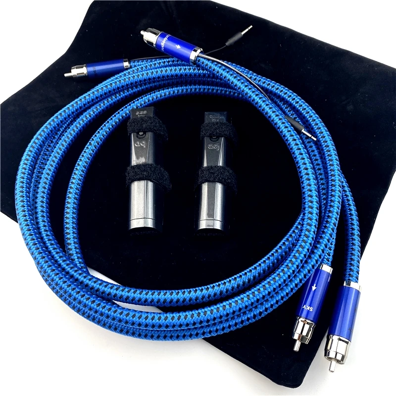 Free shipping pair Cheap--Hi-End SKY RCA Interconnect Audio Cables with 72V DBS