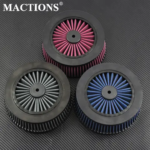 Elemento interno del sistema di filtro di aspirazione del filtro dell'aria di ricambio per moto grigio rosso blu per Harley Touring Dyna Softail Sportster XL