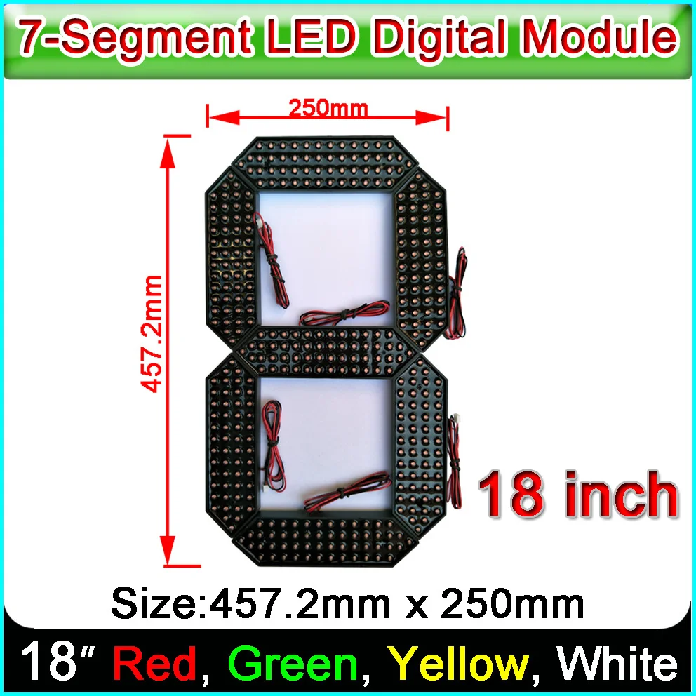 

18 Inches 7-Segment LED Number Module, Red, Yellow, Green, White 4 Color Optional,LED Digital module,Oil & Gas Price Screen