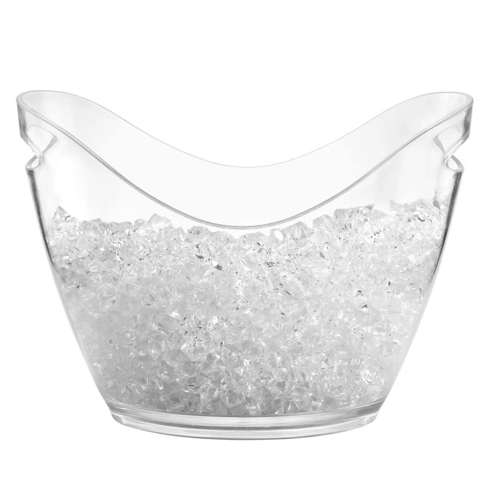 4L/8L Clear Plastic Ice Bucket Wine Cooler or Champagne Bottles Ice Cooler Bar Decor Champagne Bottles Drinks Cooling