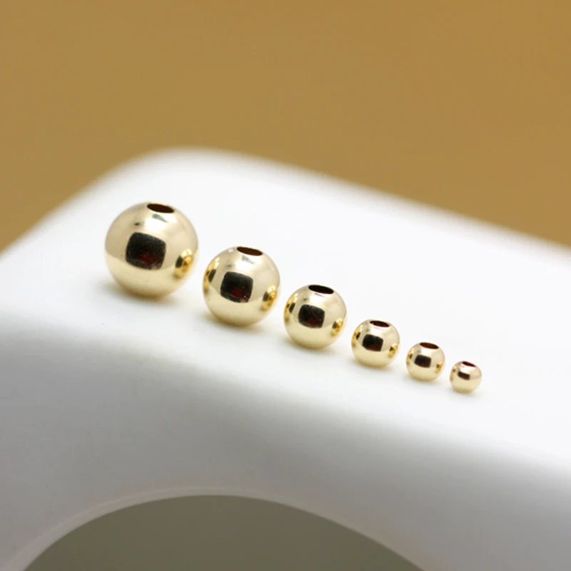 Echte 14K Goldfilled Runde Nahtlose Perlen Goldperlen für Schmuckherstellung Handgemachtes DIY-Zubehör Gold-Schmuckkomponenten Saatperlen – Detail 22