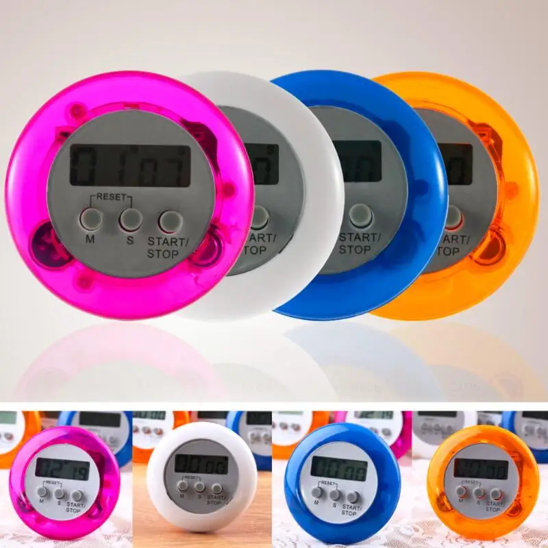 

Cooking Timer Digital Alarm Kitchen Timers Gadgets Mini Cute Round LCD Display Count Down Tools With Clip LX8899