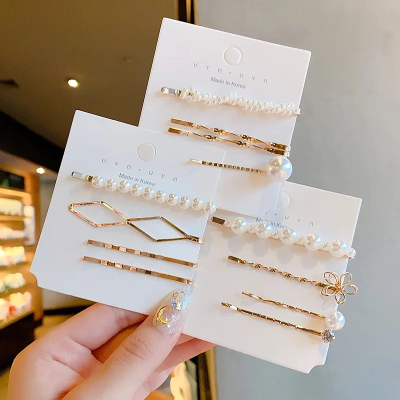 Zuid-korea Ins Side Clip Netto Rode Meisje Woord Clip Hoofdtooi Netto Rode Strass Dongdaemun Parel Haarspeld Tij