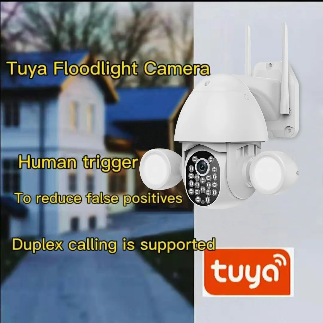 Tuya Smartlife APP Smart Lighting 3MP Wifi IP Camera Flood Lighting Yardlight Outdoor Video Home Security CCTV Sureveillance