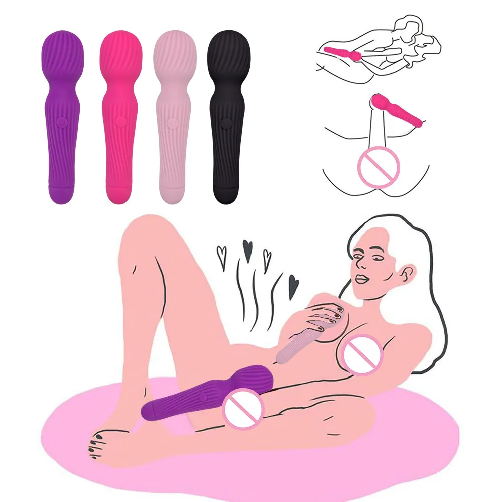 10 Mode Vibrator AV Kuat untuk Wanita Tongkat Silikon G Spot Stimulator Klitoris Pijat Tubuh Mainan Seks Wanita Mainan Fidget