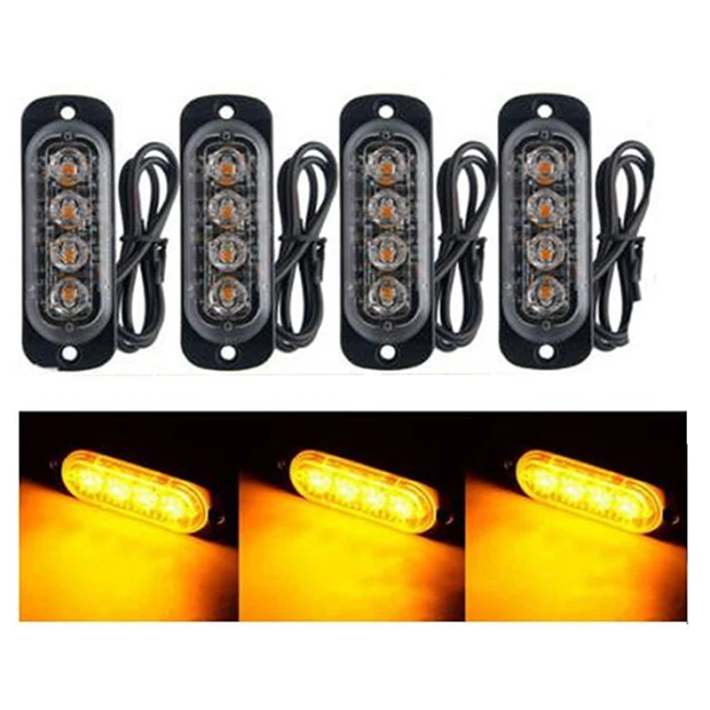 

Led Strobe Warning Light cheap Strobe Grille Flashing Lightbar Truck Car Beacon Lamp Amber Traffic Light 12V - 24V car Led light