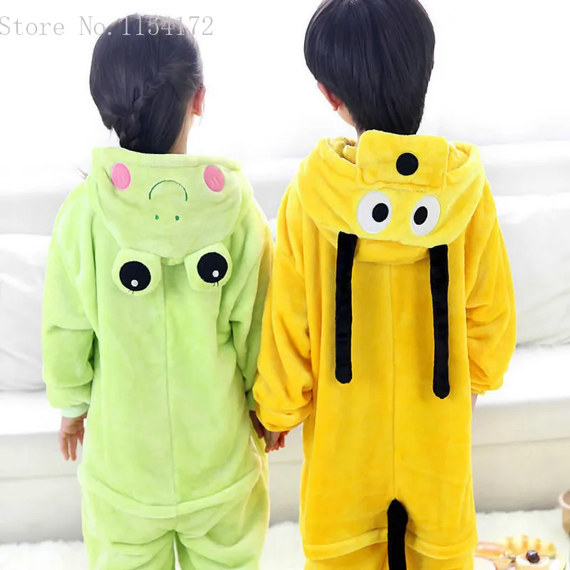 Kids Carton Animal Dog Onesies Pajamas Boys Girls Costume Frog Onesies Pyjamas Kids Cosplay Pijamas Children Sleepwear