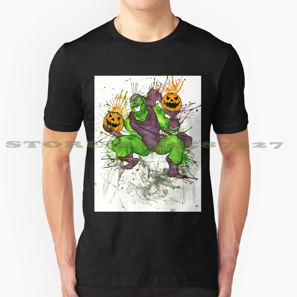 Green Goblin 100% Cotton T-Shirt Green Goblin Green Norman Osborn The Amazing Super Villain Universe Water Color